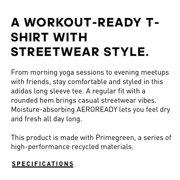 NWT Adidas AeroReady Long Sleeve Tee Zoe Saldana L - Picture 5 of 16